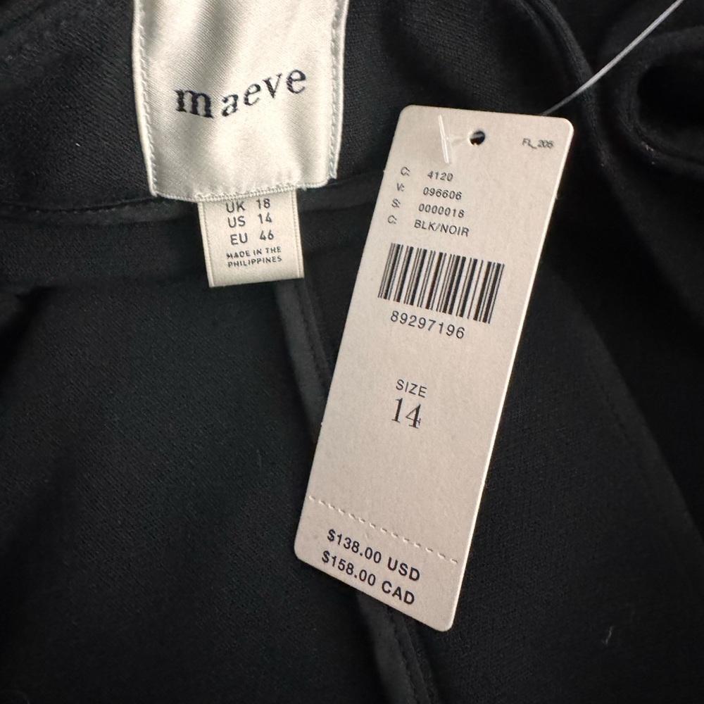 Anthropologie Maeve Avery Black Pleated Maxi Skirt 14 NWT runs a bit small - Picture 7 of 9